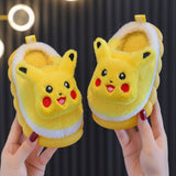 Winter children's cotton slippers, cute cartoon home for girls, warm and non slip indoor and outdoor baby cotton shoes, parent-child shoes, winter